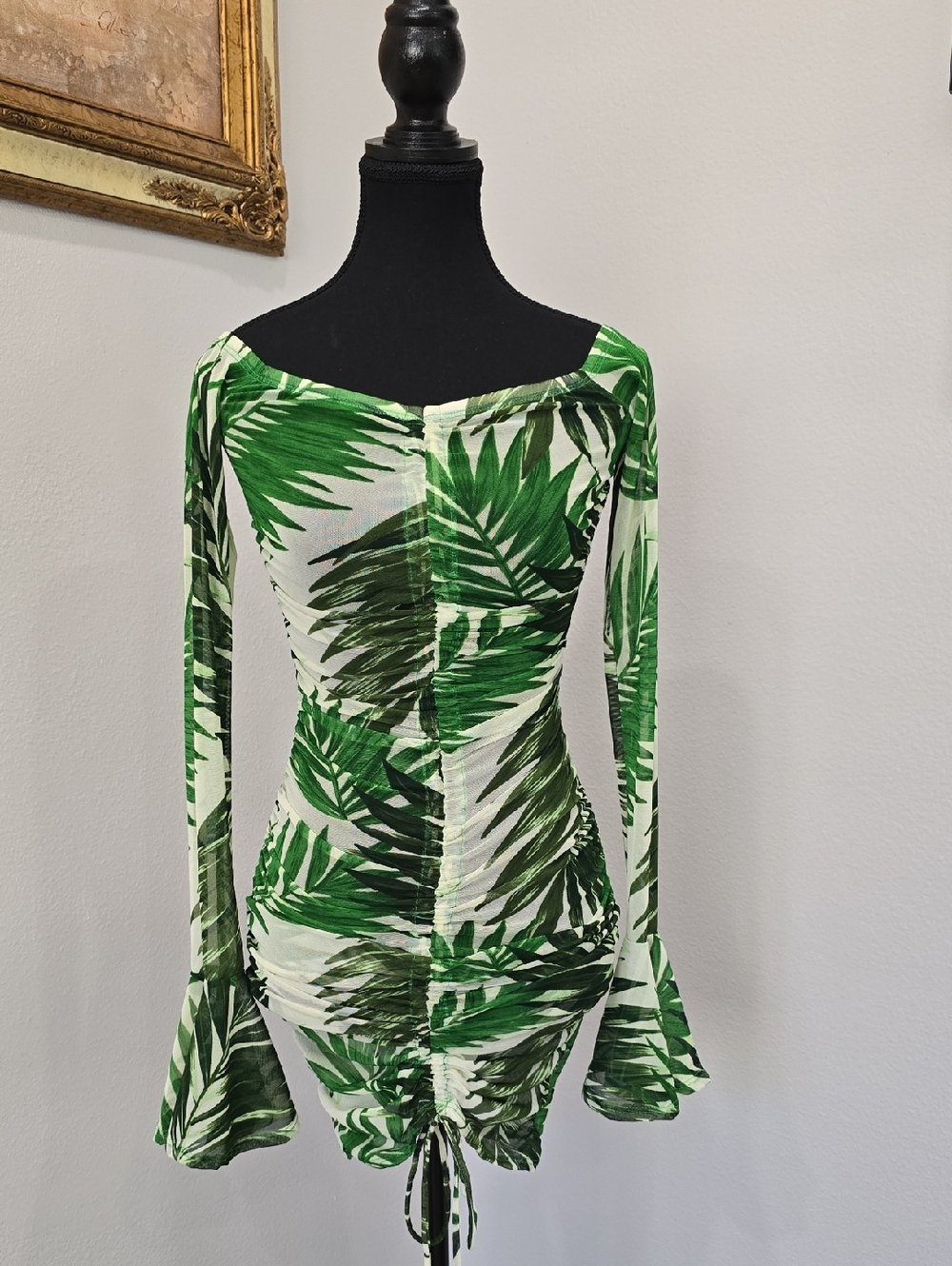 Fashion Nova Beach Baby Green Palm Mesh Vacation Club Size S